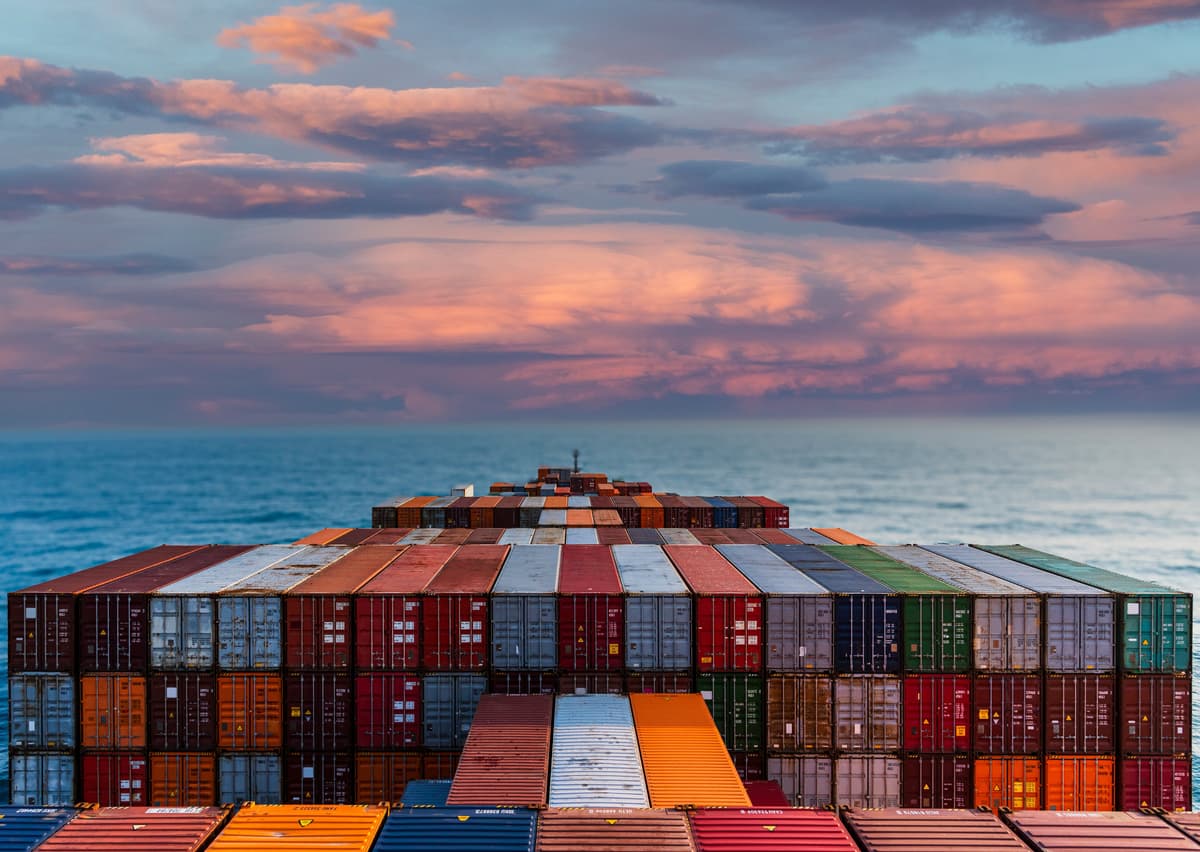 Cargo vessel at sea